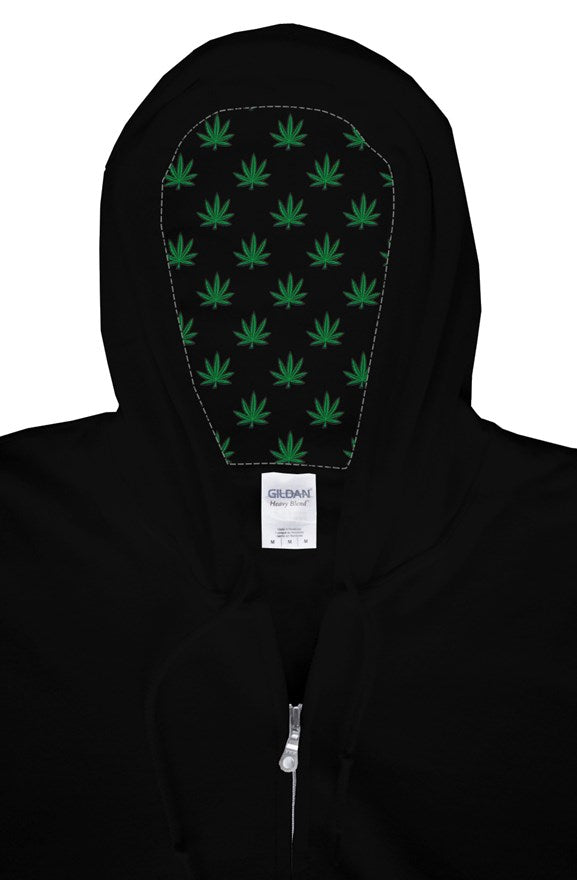 Green Leaf zip Hoodie - Cannafitshop