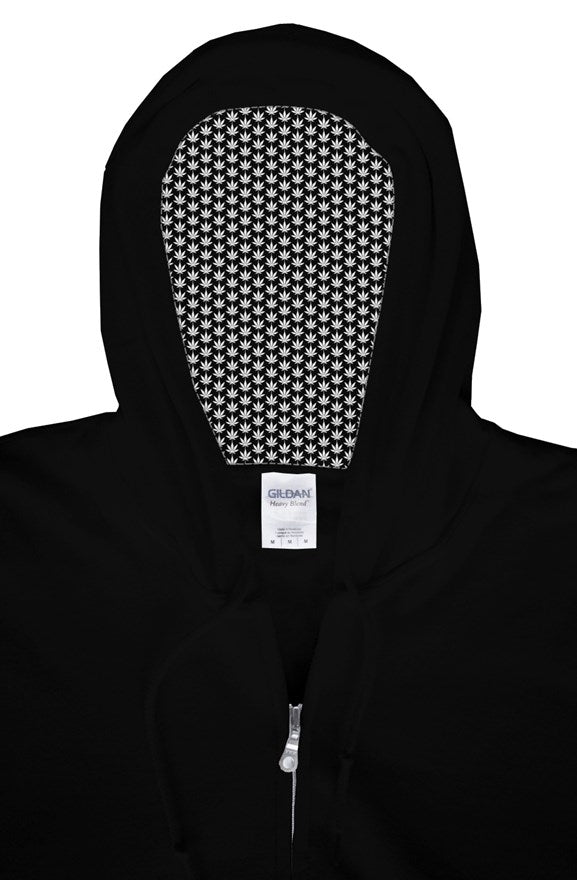 White Leaf Zip Hoodie - Cannafitshop