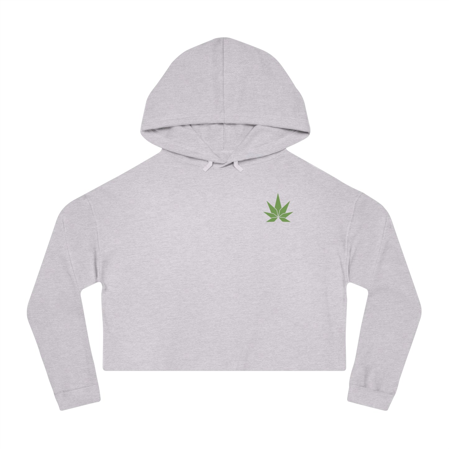 Green Leaf Cropped Hooded Sweatshirt