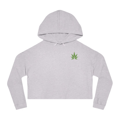 Green Leaf Cropped Hooded Sweatshirt