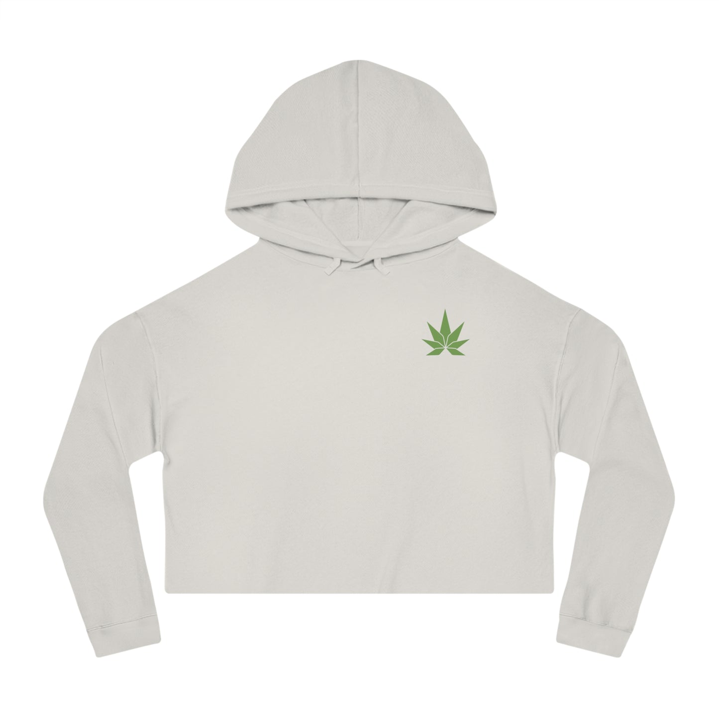 Green Leaf Cropped Hooded Sweatshirt