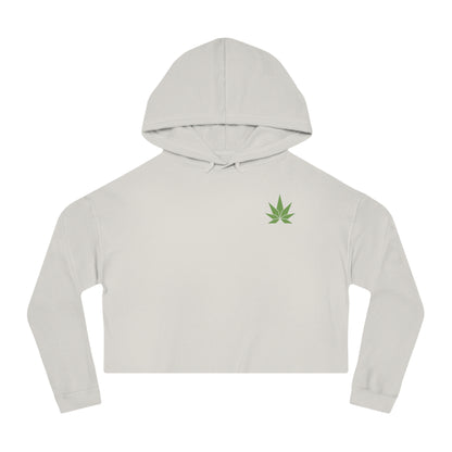 Green Leaf Cropped Hooded Sweatshirt