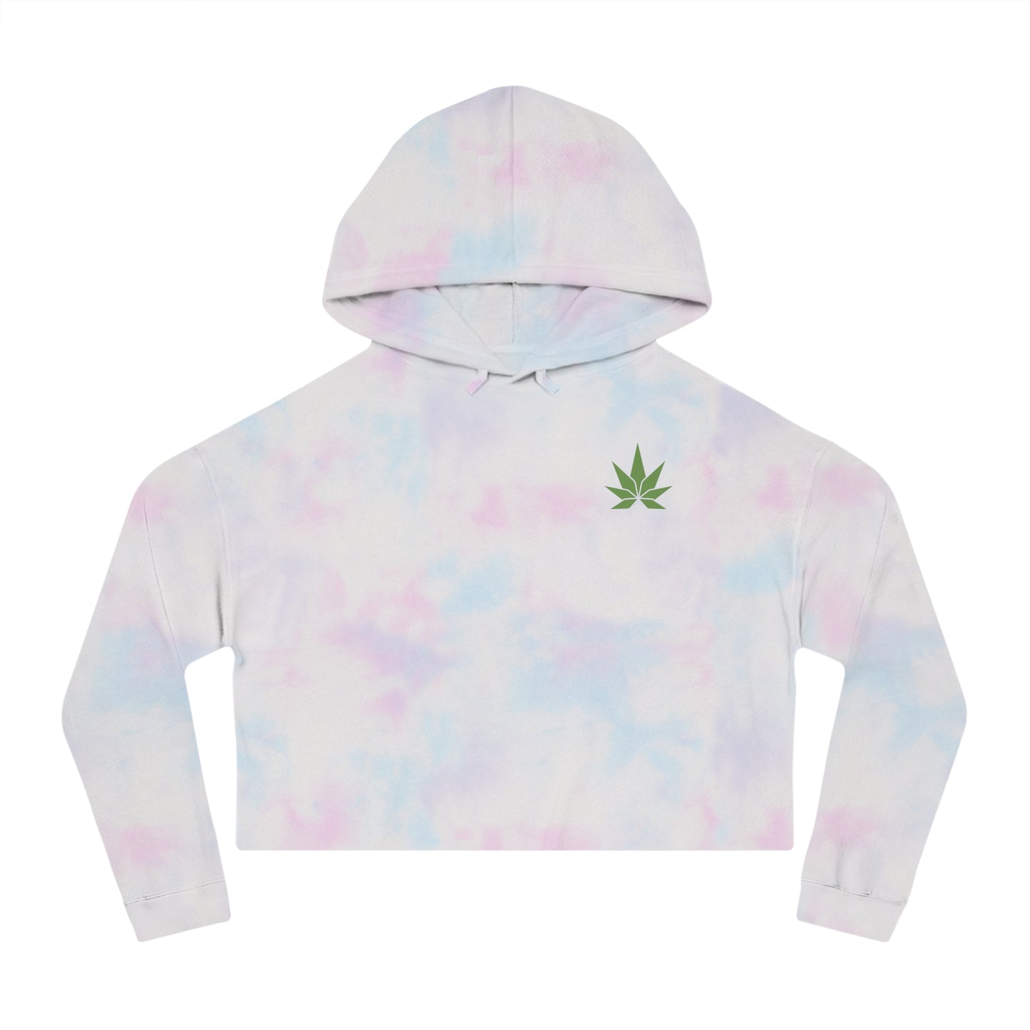 Green Leaf Cropped Hooded Sweatshirt