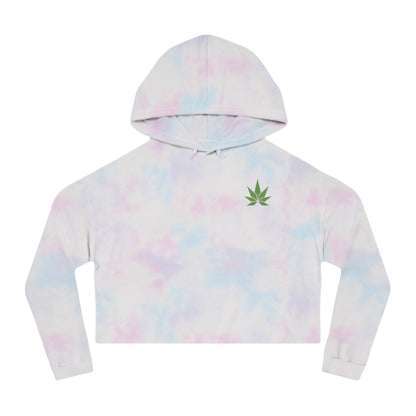 Green Leaf Cropped Hooded Sweatshirt