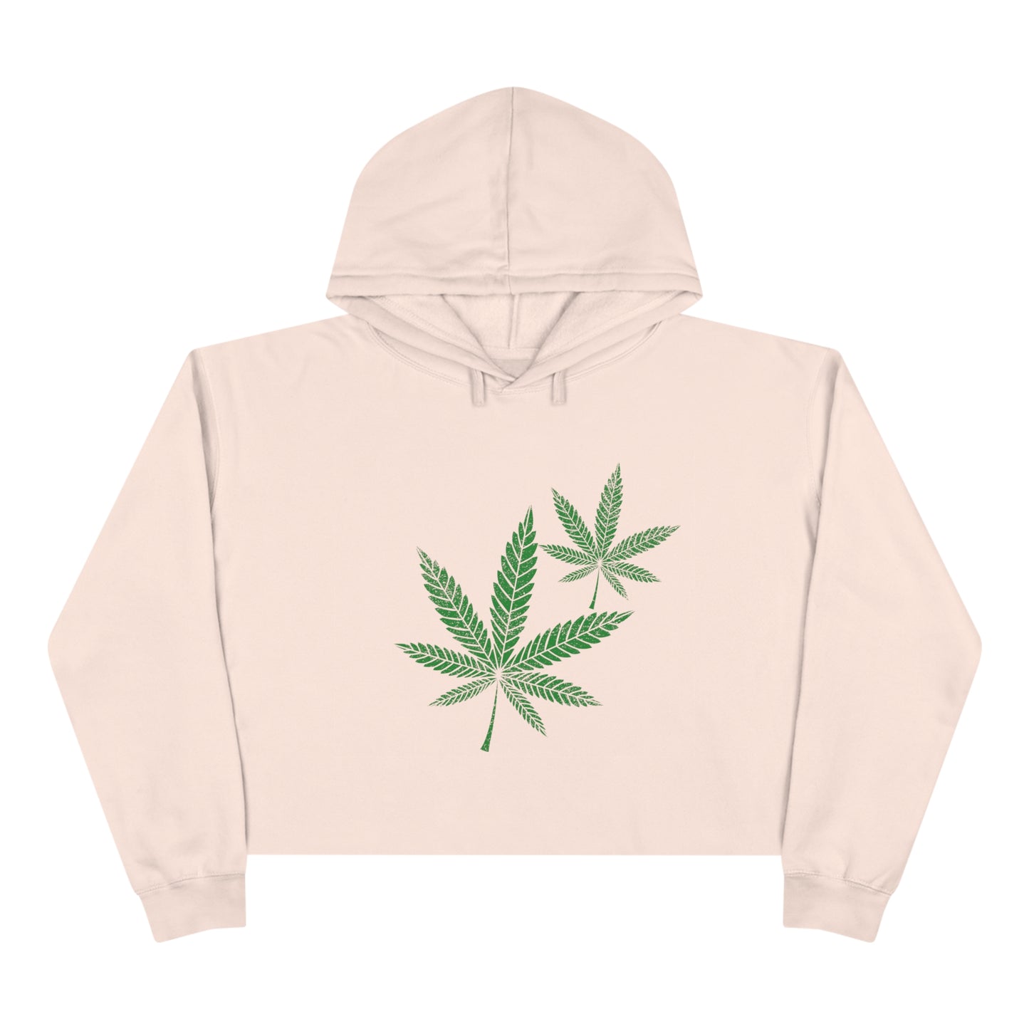 Green Cannabis Leaf Crop Hoodie