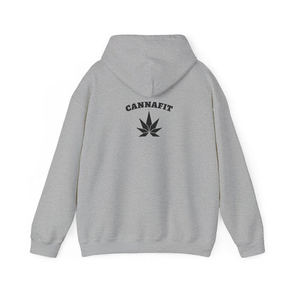 Cannafit With Black Cannabis Leaf Unisex Hooded Sweatshirt