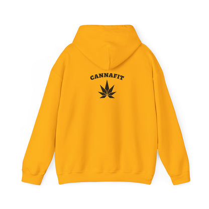 Cannafit With Black Cannabis Leaf Unisex Hooded Sweatshirt