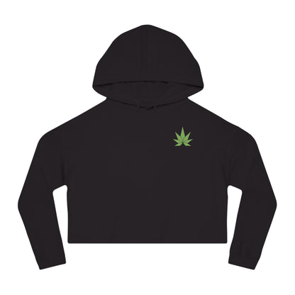 Green Leaf Cropped Hooded Sweatshirt