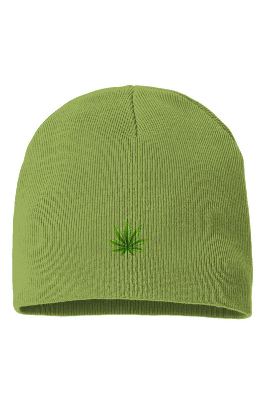 Weed Leaf Green Sustainable Beanie