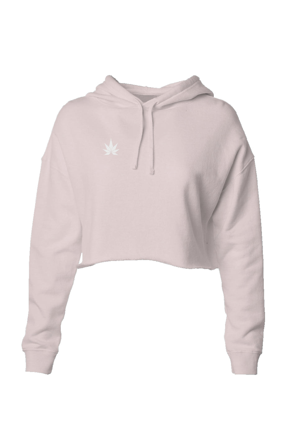 White Leaf Lightweight Crop Hoodie