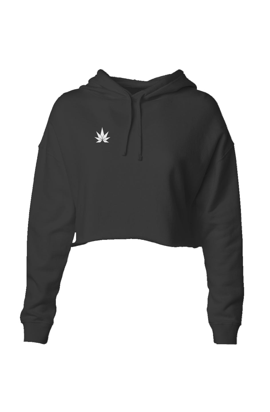 White Leaf Lightweight Crop Hoodie
