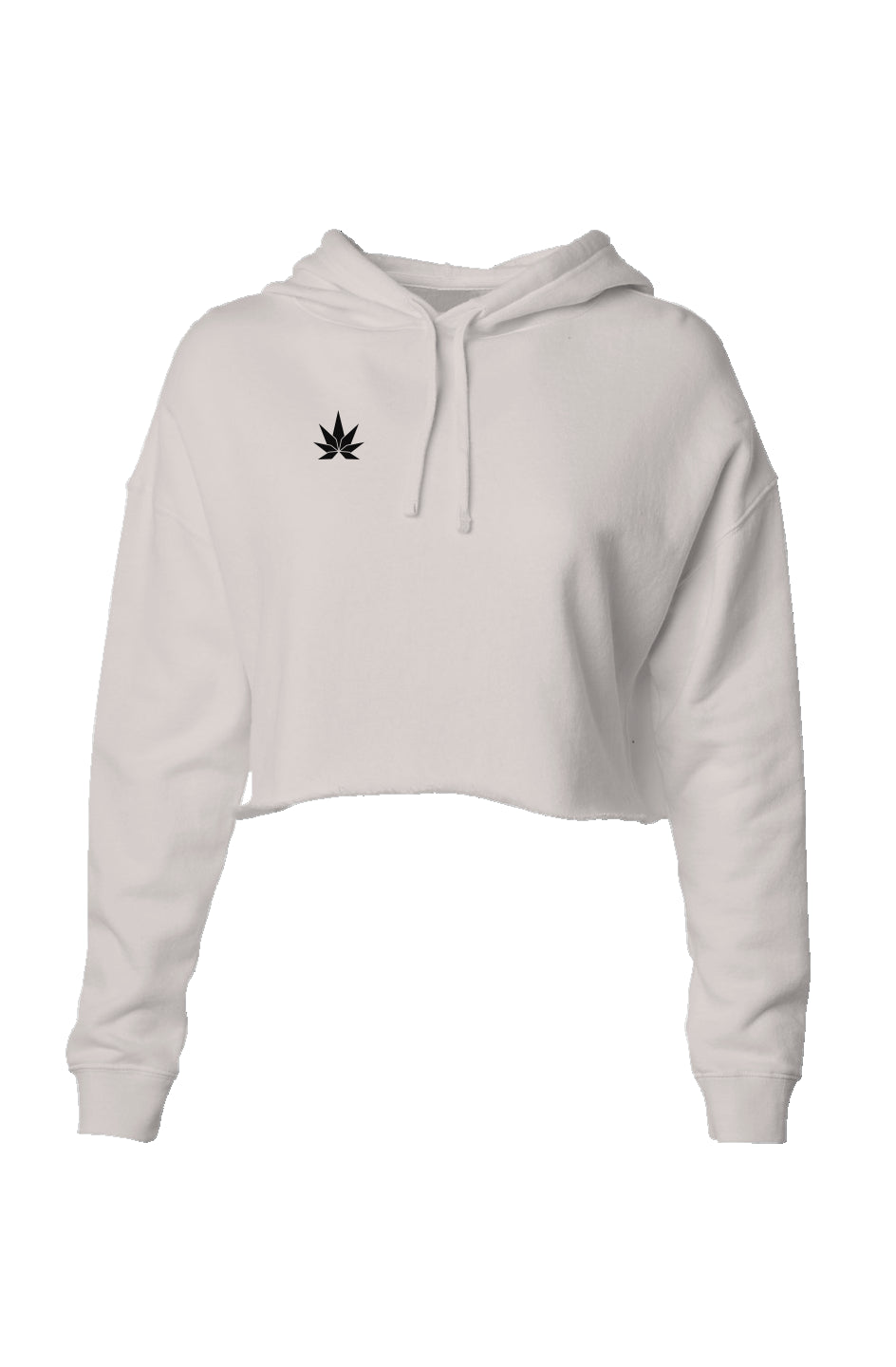 Black Leaf Lightweight Crop Hoodie