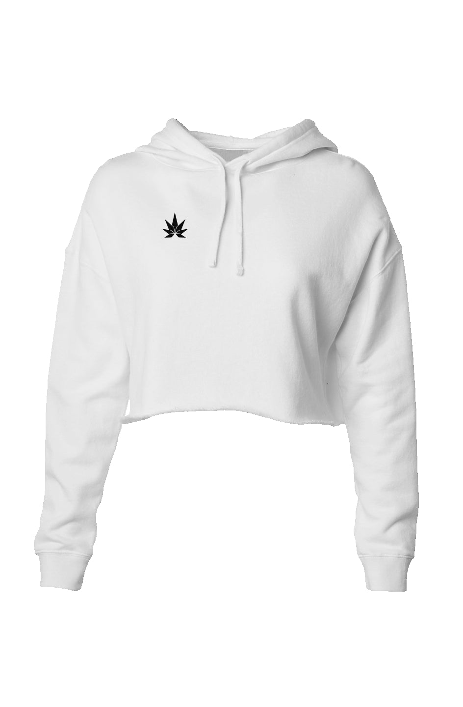 Black Leaf Lightweight Crop Hoodie