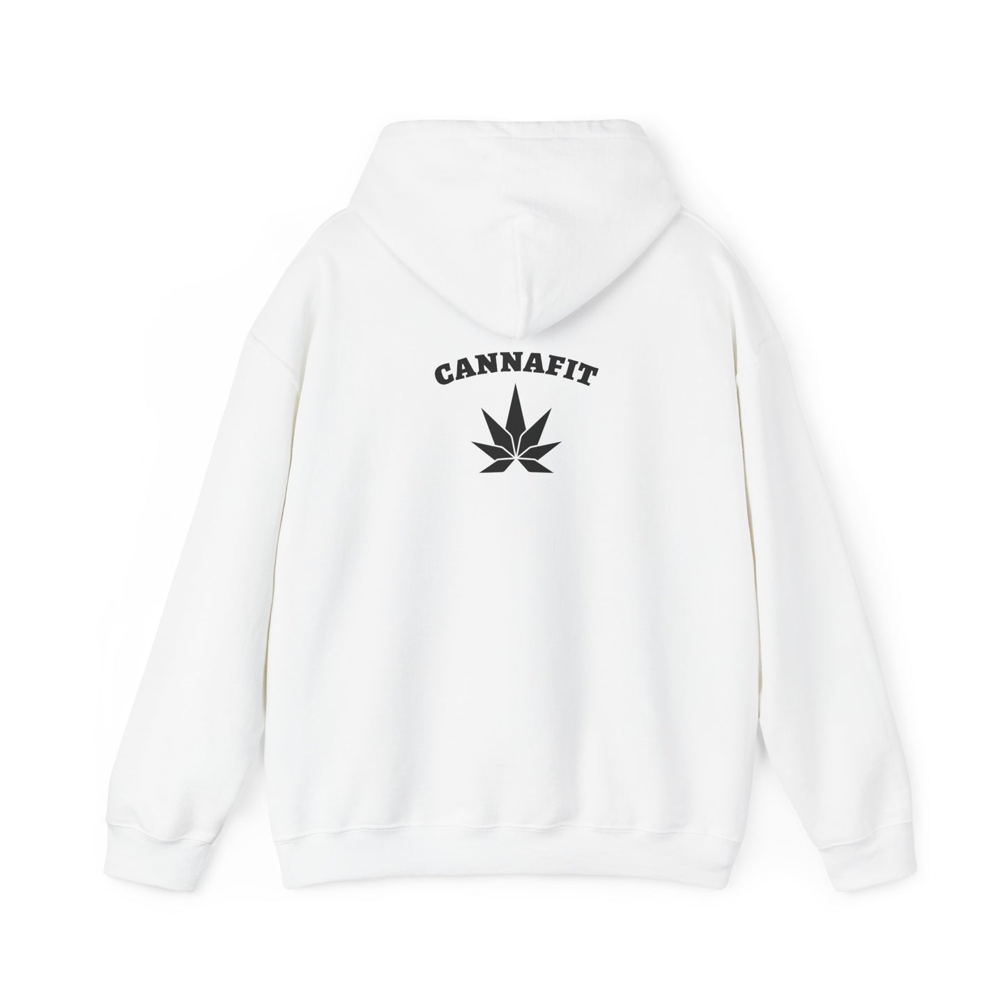 Cannafit With Black Cannabis Leaf Unisex Hooded Sweatshirt