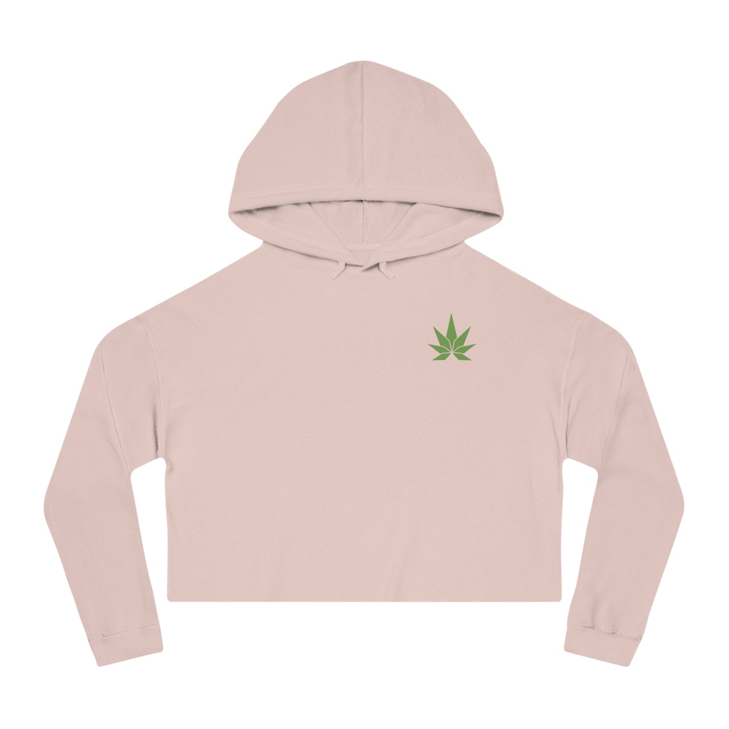 Green Leaf Cropped Hooded Sweatshirt