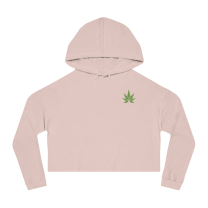 Green Leaf Cropped Hooded Sweatshirt