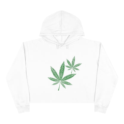 Green Cannabis Leaf Crop Hoodie