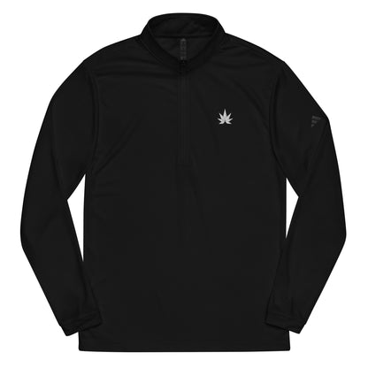 White Leaf Adidas Quarter zip pullover