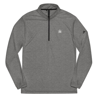 White Leaf Adidas Quarter zip pullover