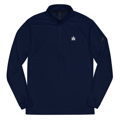 White Leaf Adidas Quarter zip pullover
