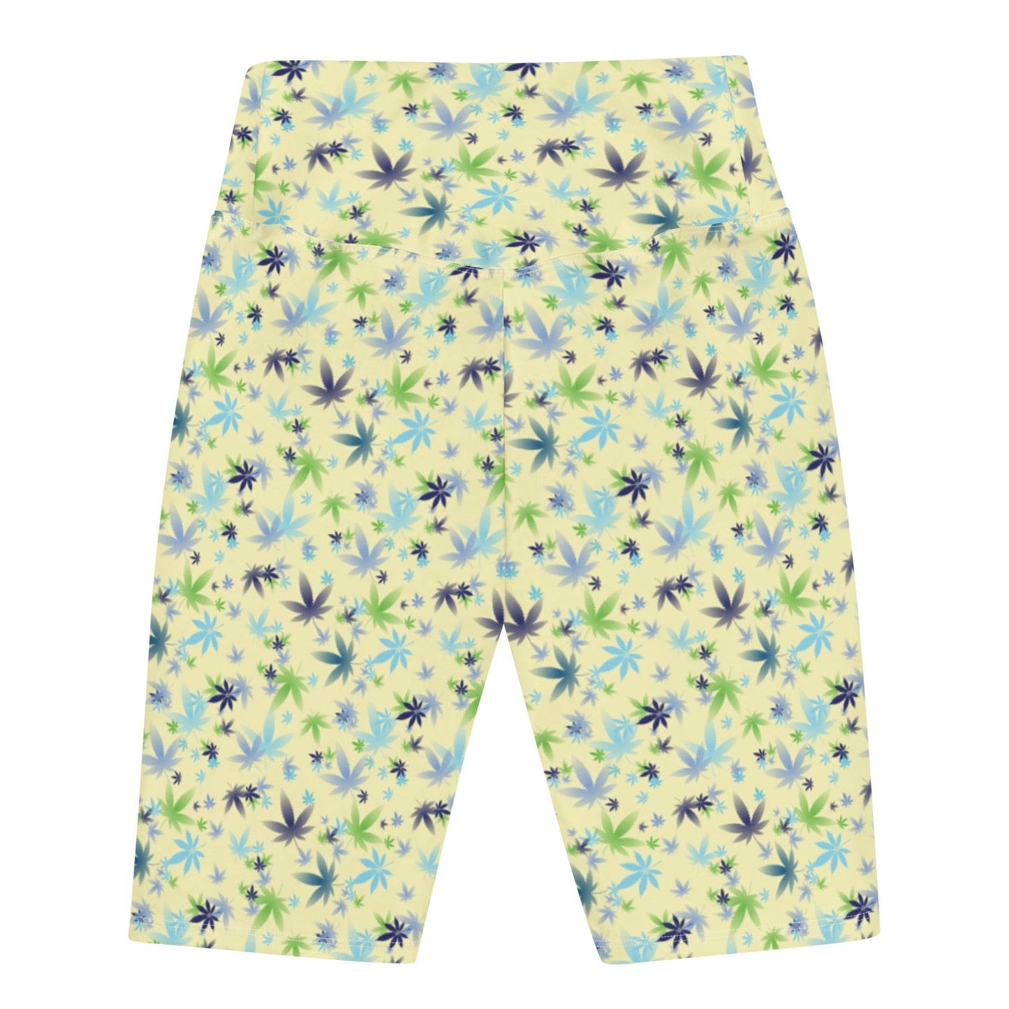 Mellow Yellow Weed Floral Biker Shorts