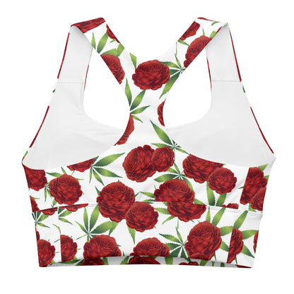 Red Rose Longline sports bra