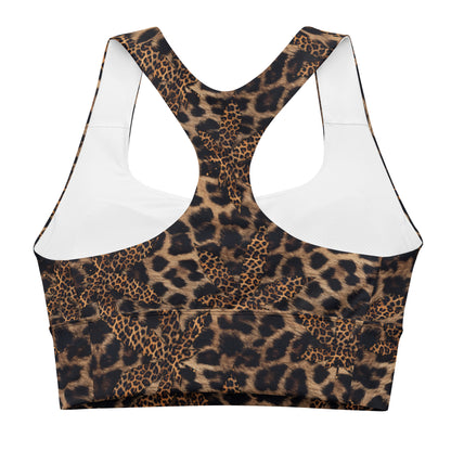 Weed Animal Print Long Line Sports Bra