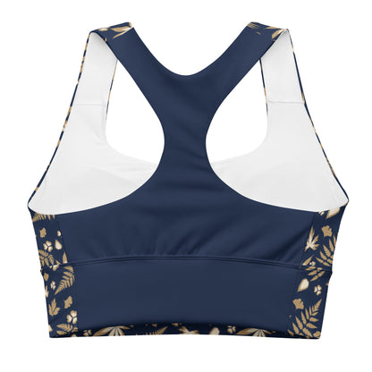 Navy Blue Longline sports bra