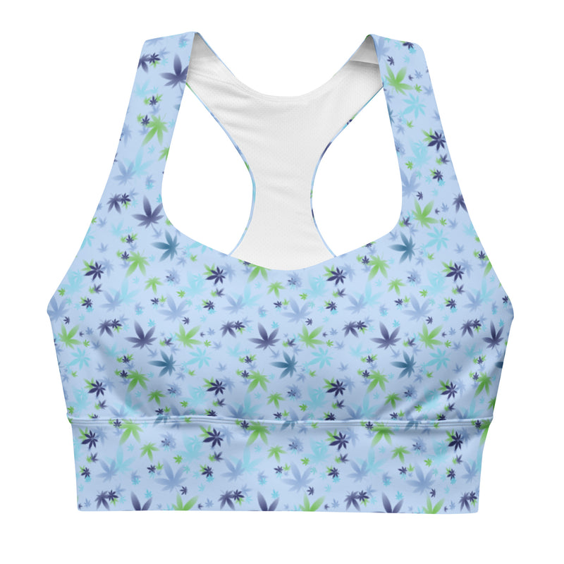 Langer Sport-BH in Babyblau