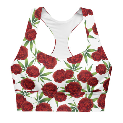 Red Rose Longline sports bra