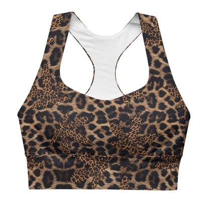 Weed Animal Print Long Line Sports Bra