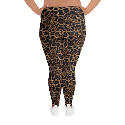 Plus-Size-Leggings mit Cannabis-Animal-Print