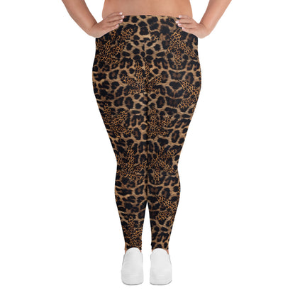 Plus-Size-Leggings mit Cannabis-Animal-Print