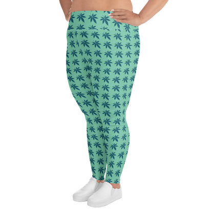 Grüne Land-Leggings in Übergröße