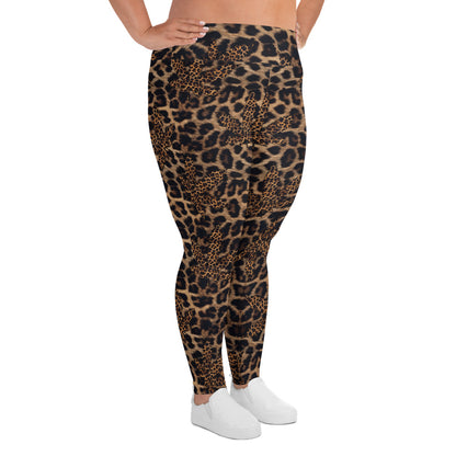 Plus-Size-Leggings mit Cannabis-Animal-Print