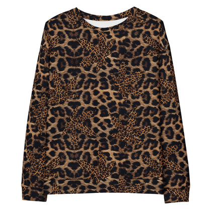 Unisex-Sweatshirt mit Cannabisblatt-Animal-Print