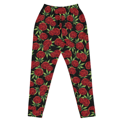 Black Red Rose Women's Joggers