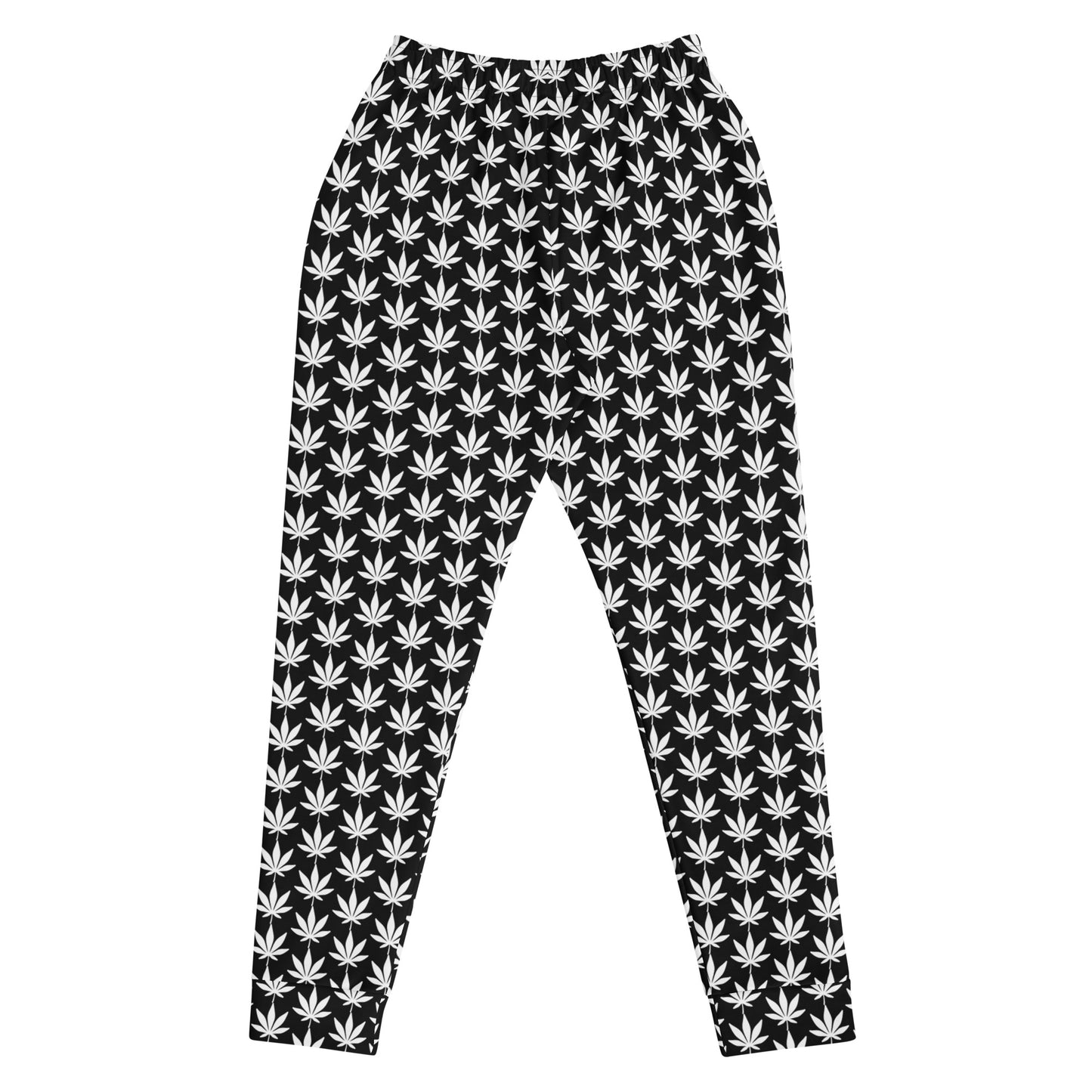Black And White Cannabis leaf Women's Joggers