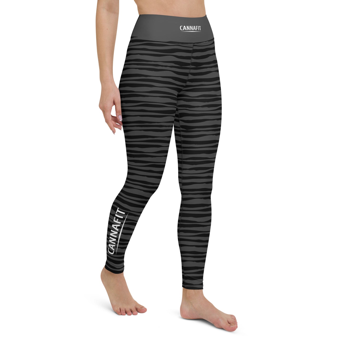 Grey And Black Cannafit Yoga Leggings