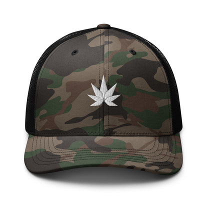 White Leaf Camouflage Trucker Hat