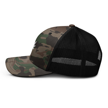 White Leaf Camouflage Trucker Hat