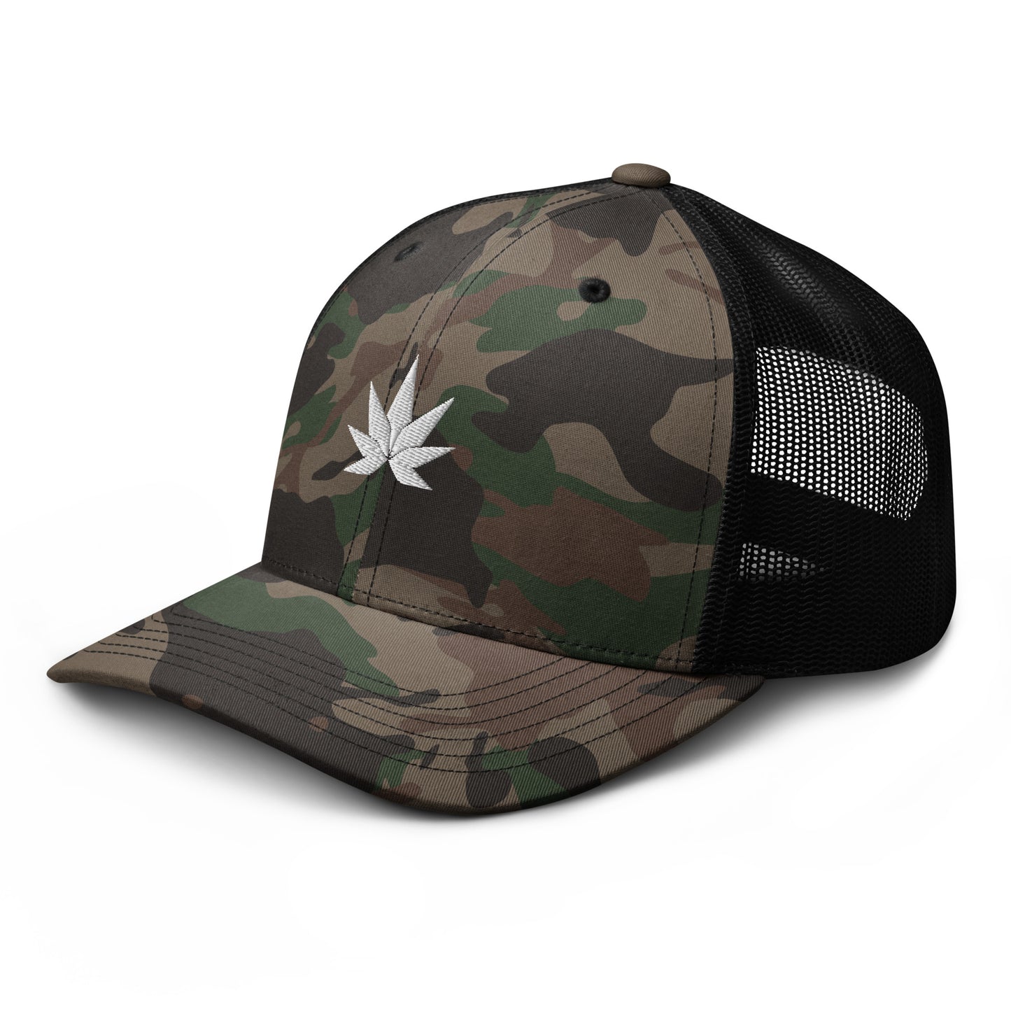 White Leaf Camouflage Trucker Hat