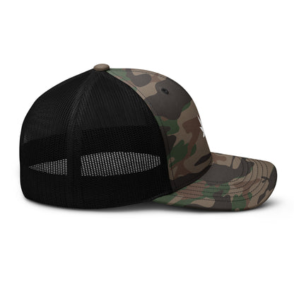White Leaf Camouflage Trucker Hat