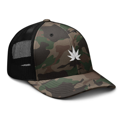 White Leaf Camouflage Trucker Hat