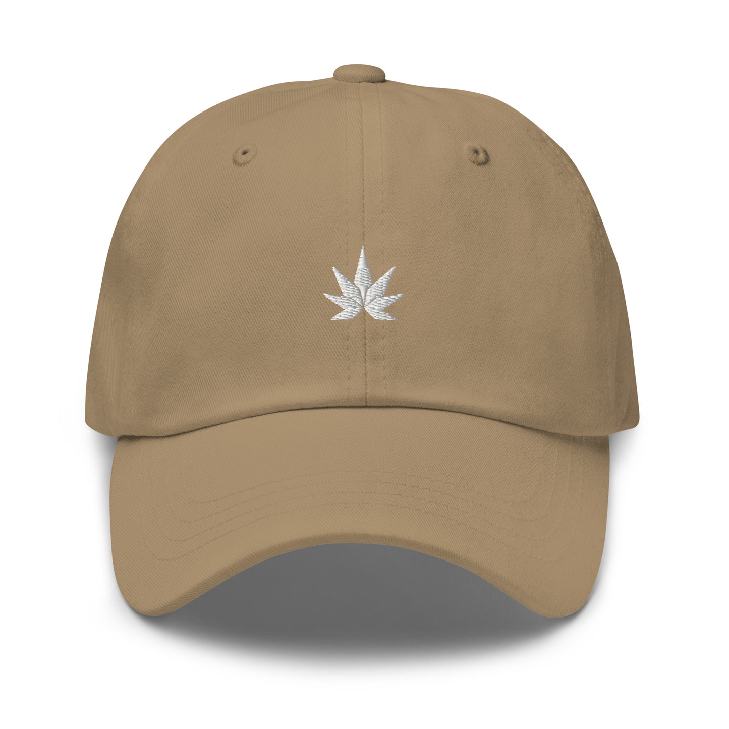 White Weed Leaf Dad Hat