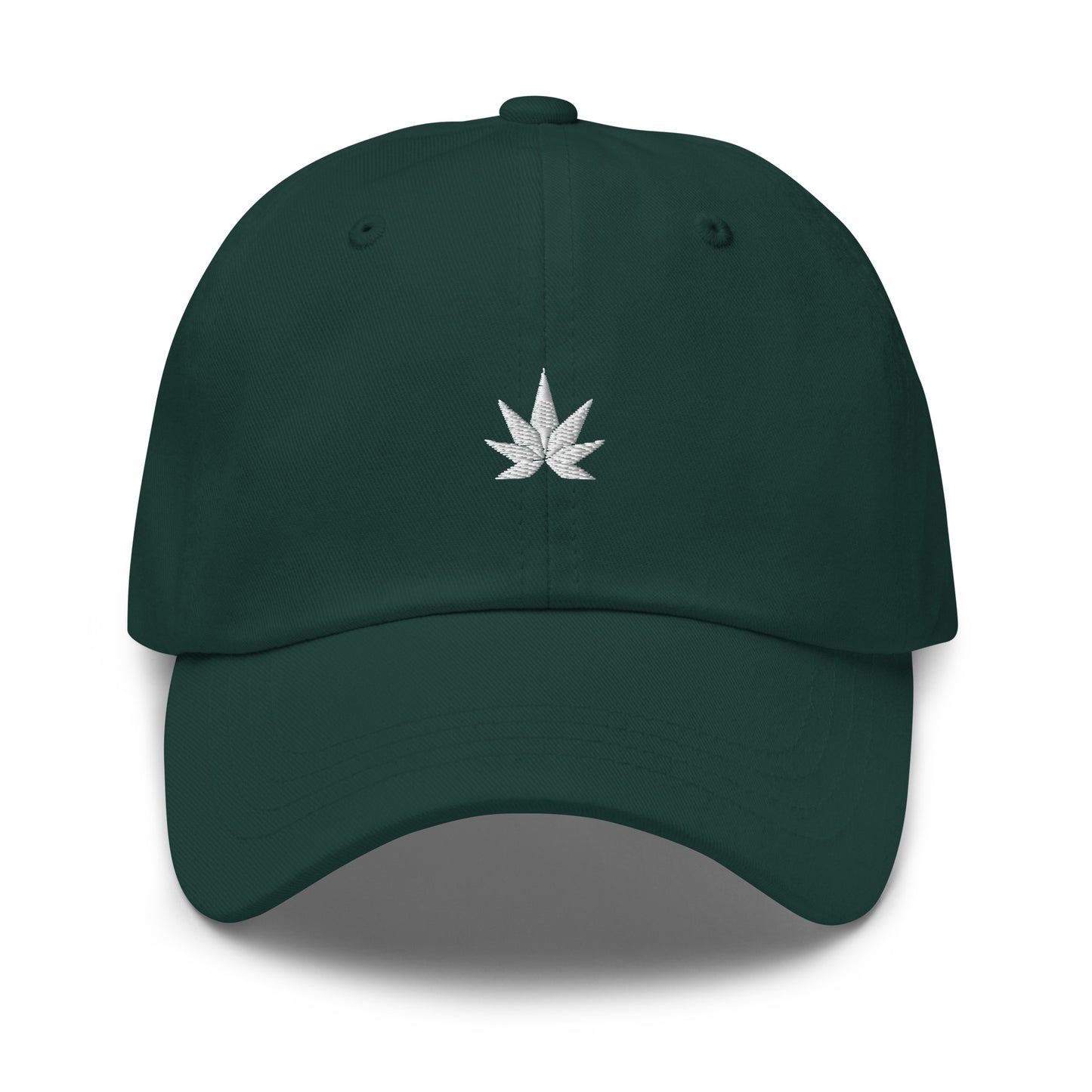 White Weed Leaf Dad Hat