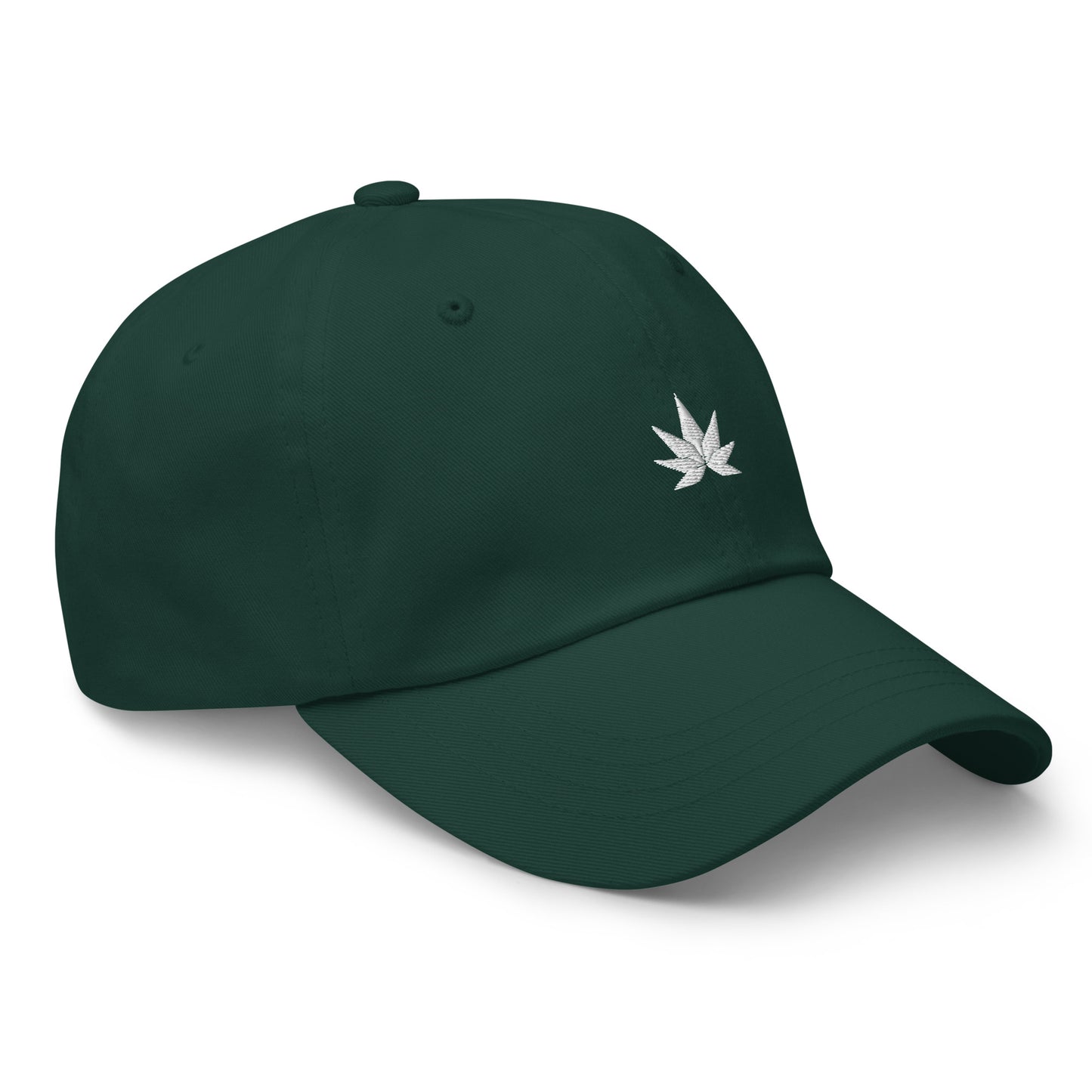 White Weed Leaf Dad Hat