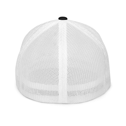 White And Black Weed Leaf Closed-back Trucker Cap