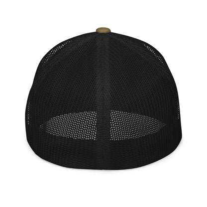 White And Black Weed Leaf Closed-back Trucker Cap