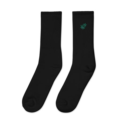 Kelly Green Embroidered Socks